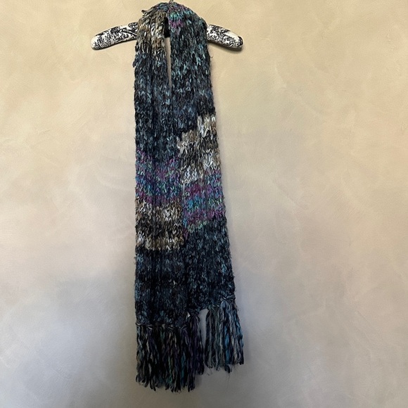 Free People Fairy Tale Forest Colorful Fringe Knit Scarf - Picture 3 of 5